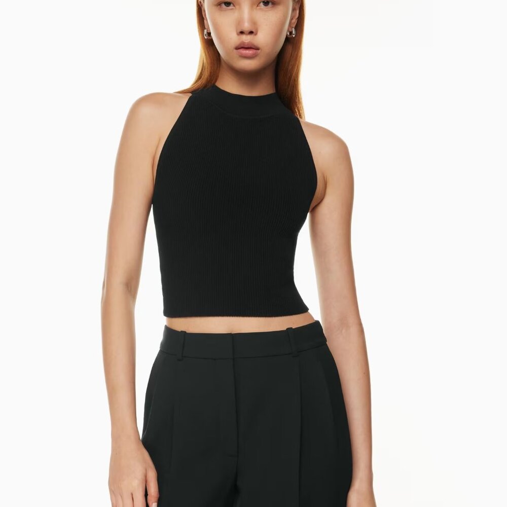 Aritzia Babaton sculpt knit mockneck halter top